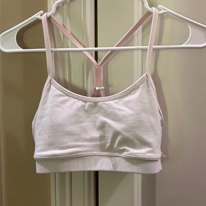 Pink & White flow y lululemon sports bra